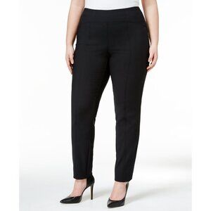 NWT Womens Plus Size 24W Alfani Black Seam Detail Pull-On Skinny Pants NEW